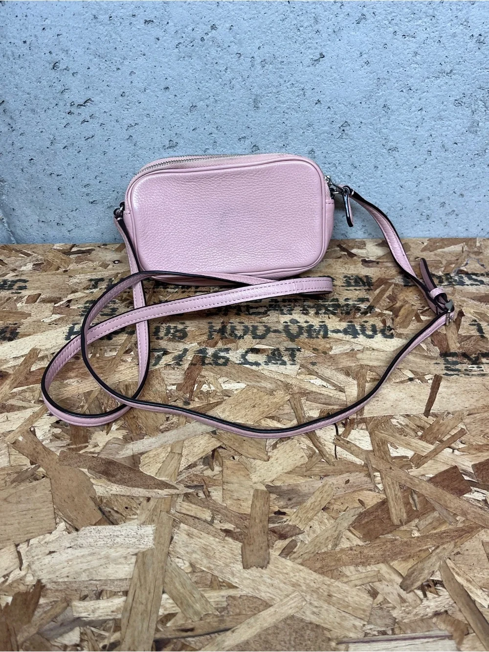 Coach Pink Pebbled Leather Camera Crossbody Bag
